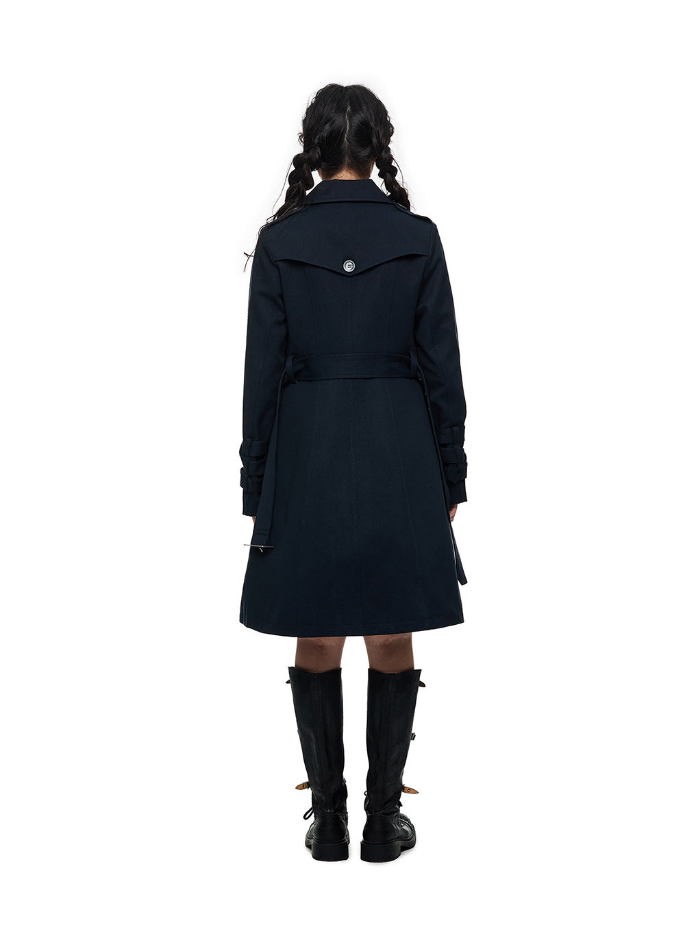Tie Waist Double Breasted Trench Coat
