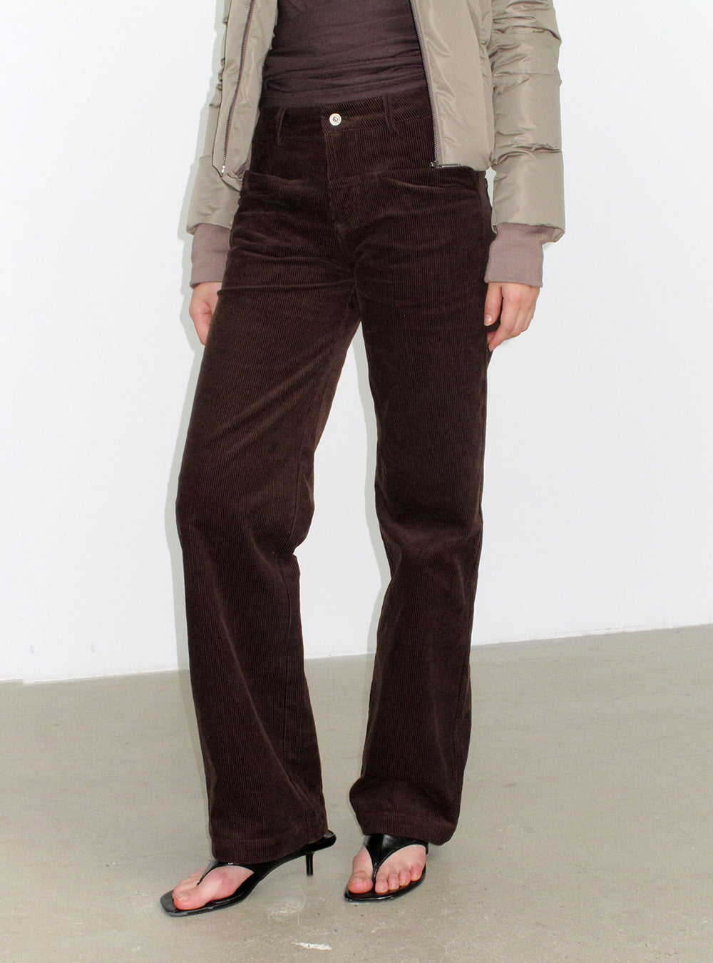 Vertical Stripe Corduroy Casual Pants