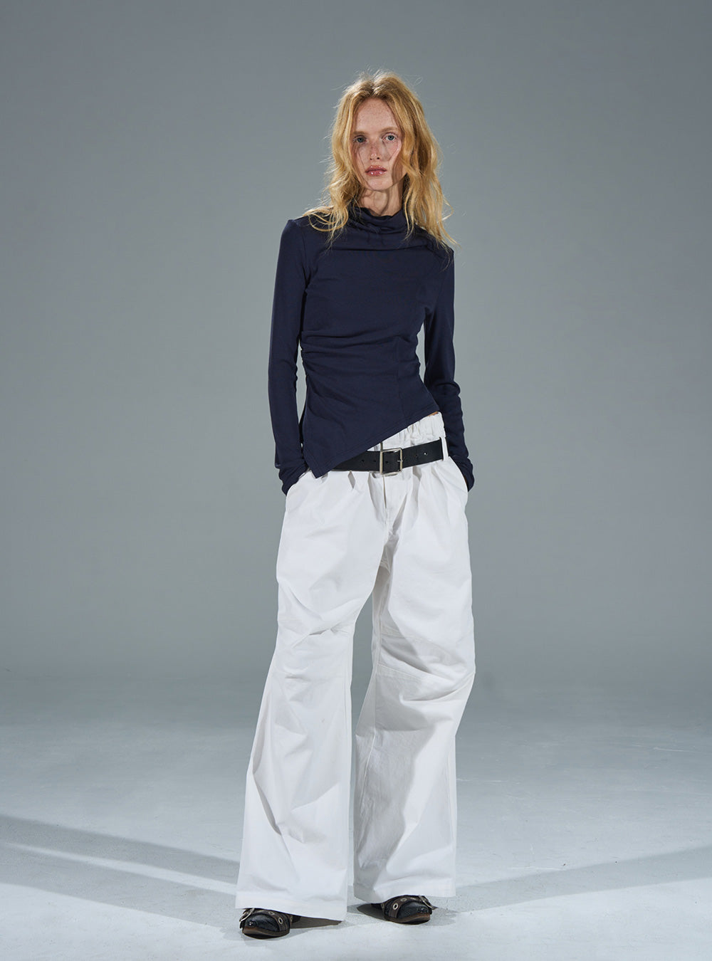 Cotton Dropped Straight Balloon Pants (2color)