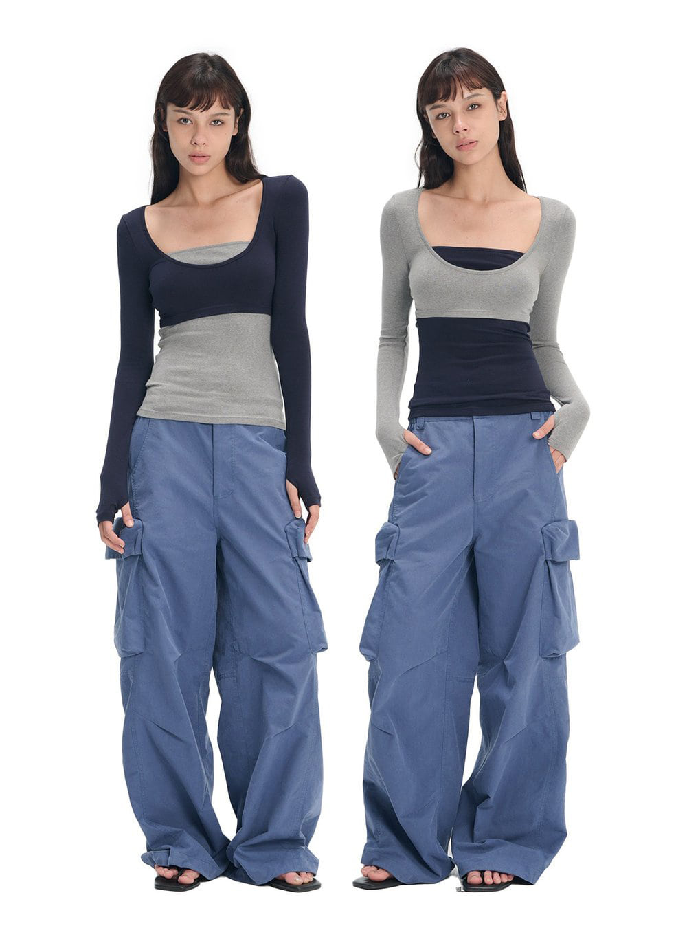 Layered Frame U Neck Top (2color)