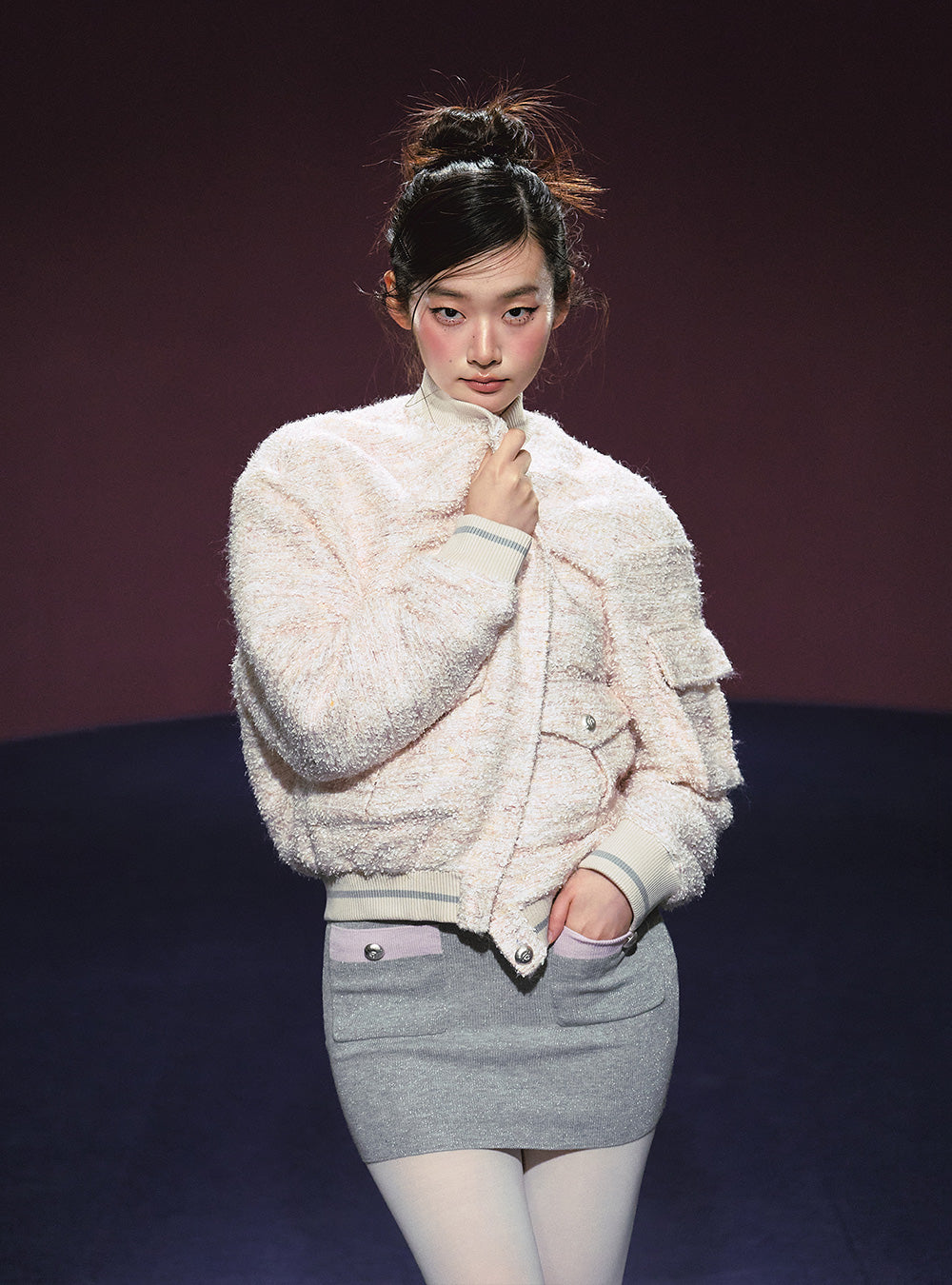 Pastel Knit Dress & Cardigan Set Up (2piece)
