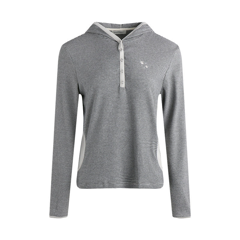 Contrast Stripe Hooded Top (2color)