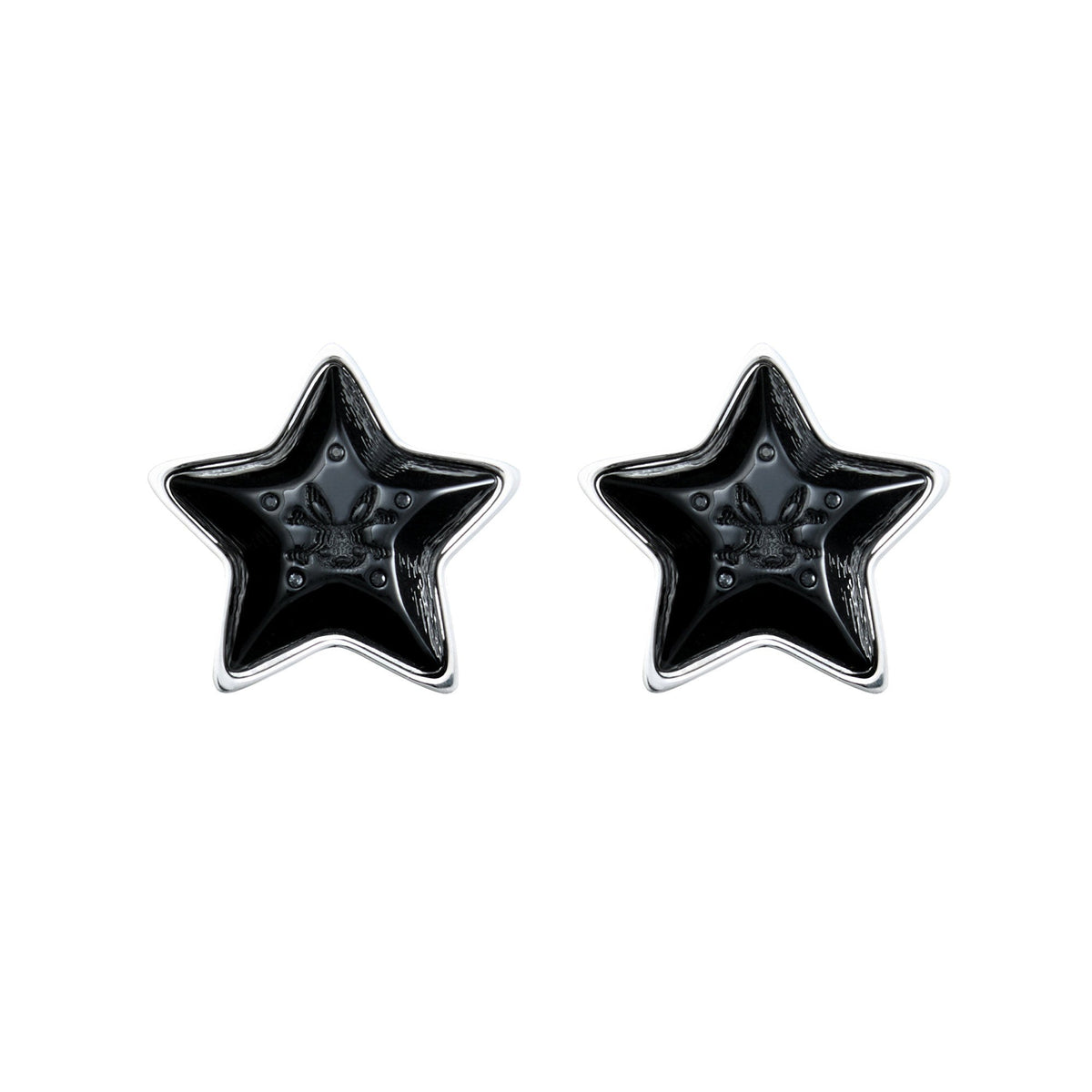 Black Five Point Star Minimalist Women'S Copper Stud Earrings