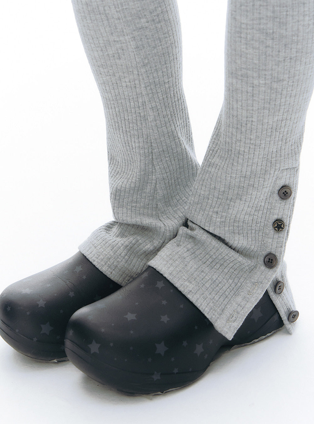 Rib Flare Button Pants (2color)