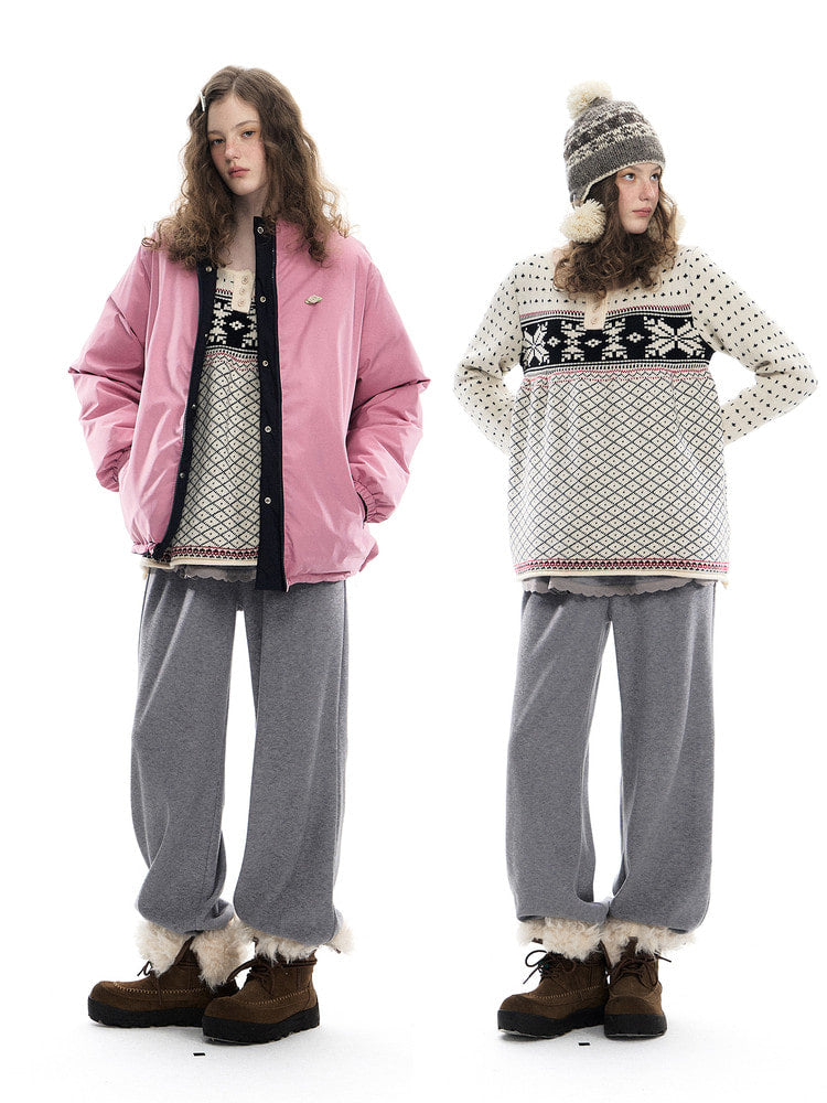 Romance Nanci Fair Isle Jacquard A-Line Knit