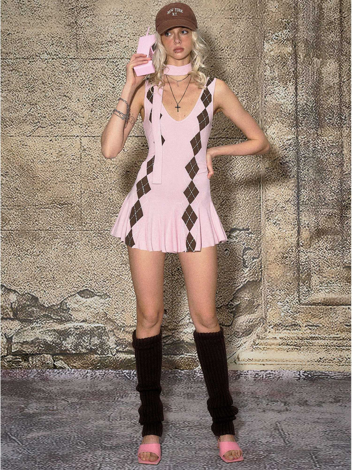 High Waist Printed A Line Sleeveless V-neck Casual Girls Strappy Mini Dresses