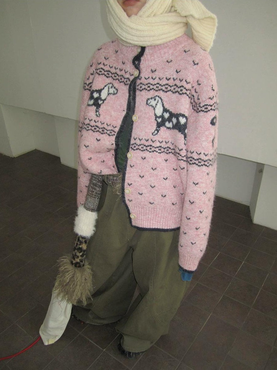3months | SWEET JACQUARD HIGH NECK CARDIGAN【ID:TN00037】