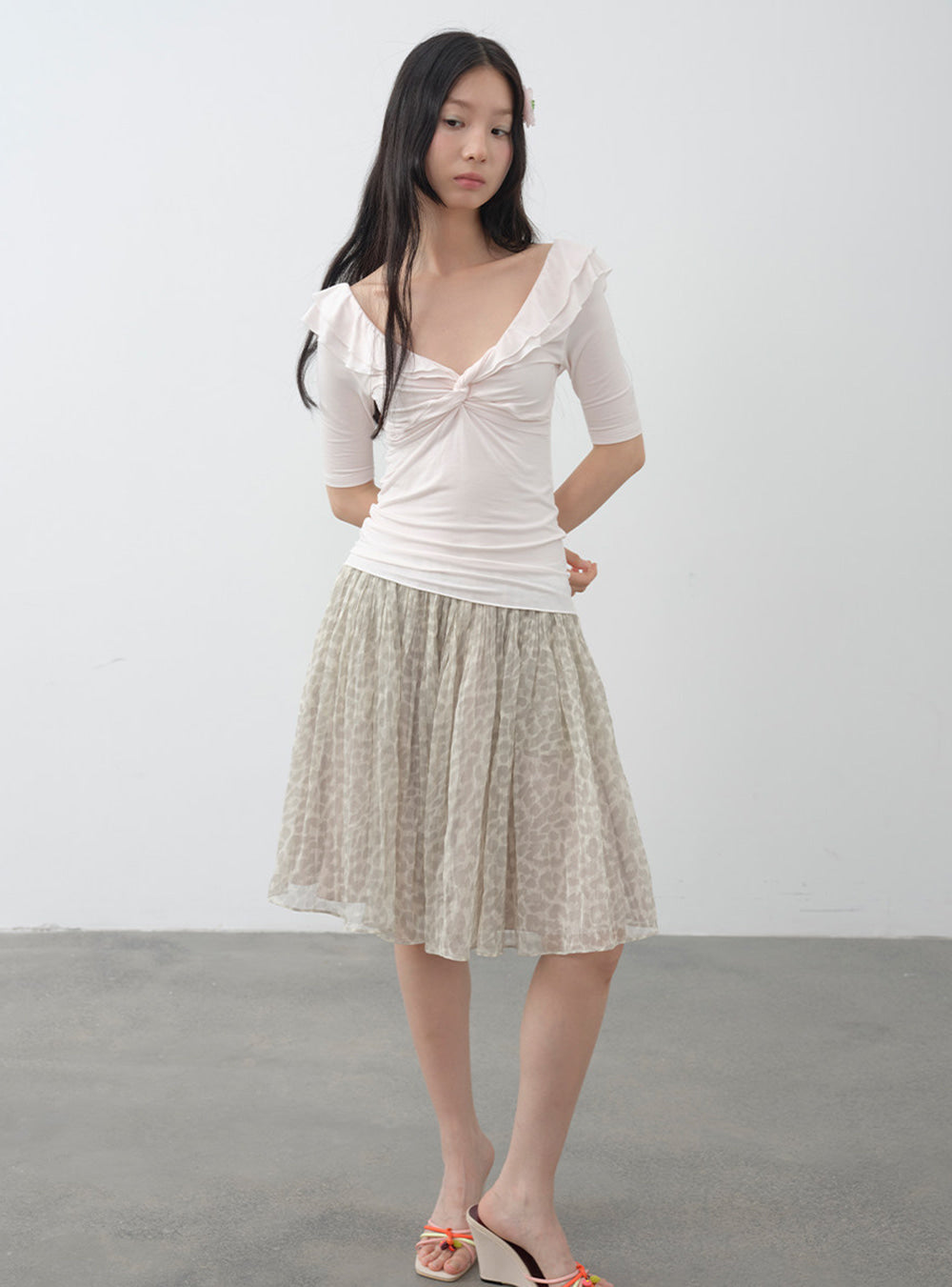 Peony Ruffle Twist Top