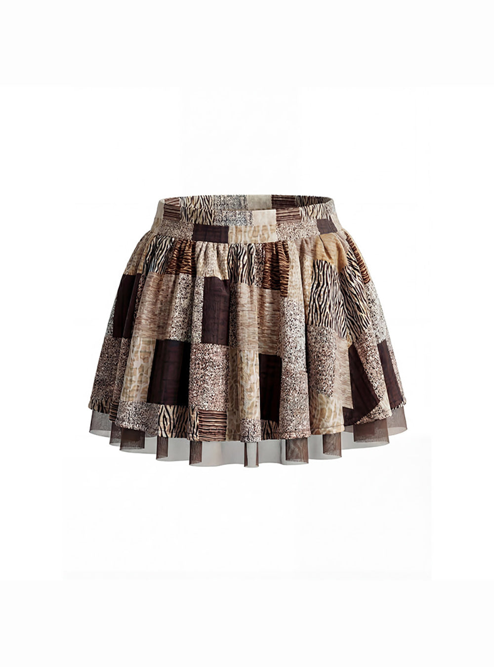 Patchwork Tulle Mini Skirt