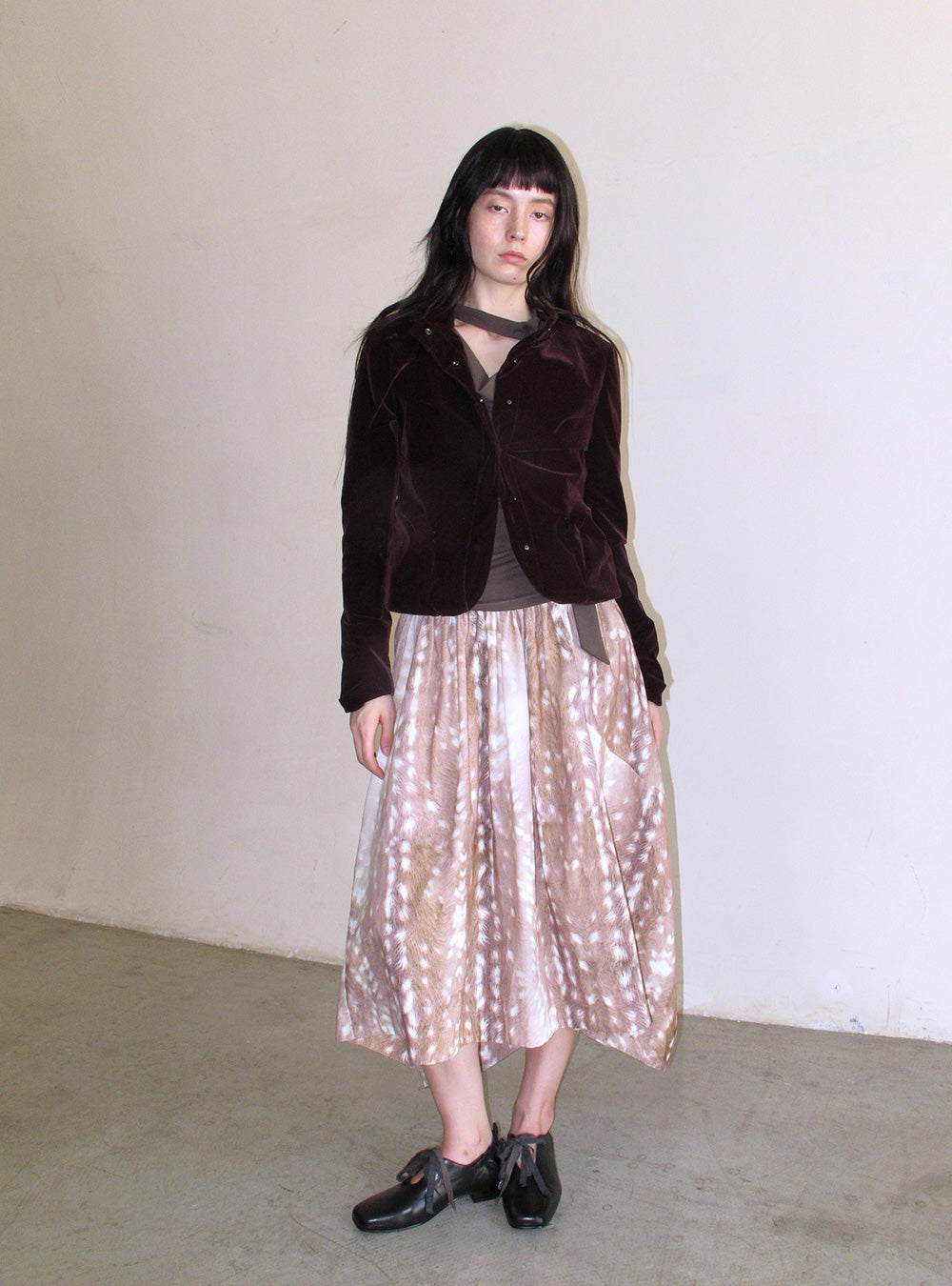 Sleek Velvet Stand Collar Cropped Jacket