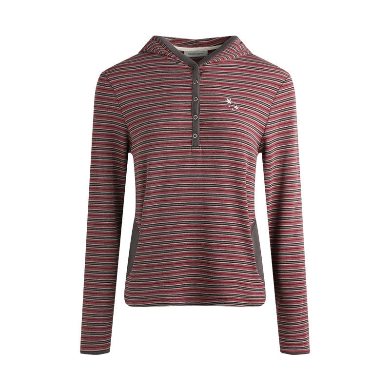 Contrast Stripe Hooded Top (2color)