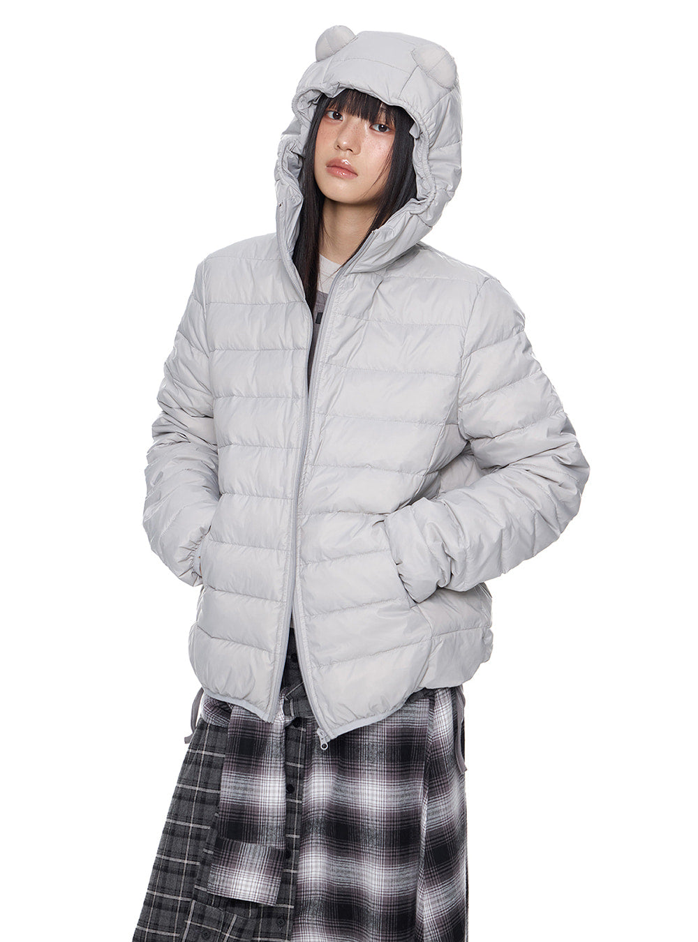 Winter Bear Ear Duck Down Hoodie Jacket(3color)