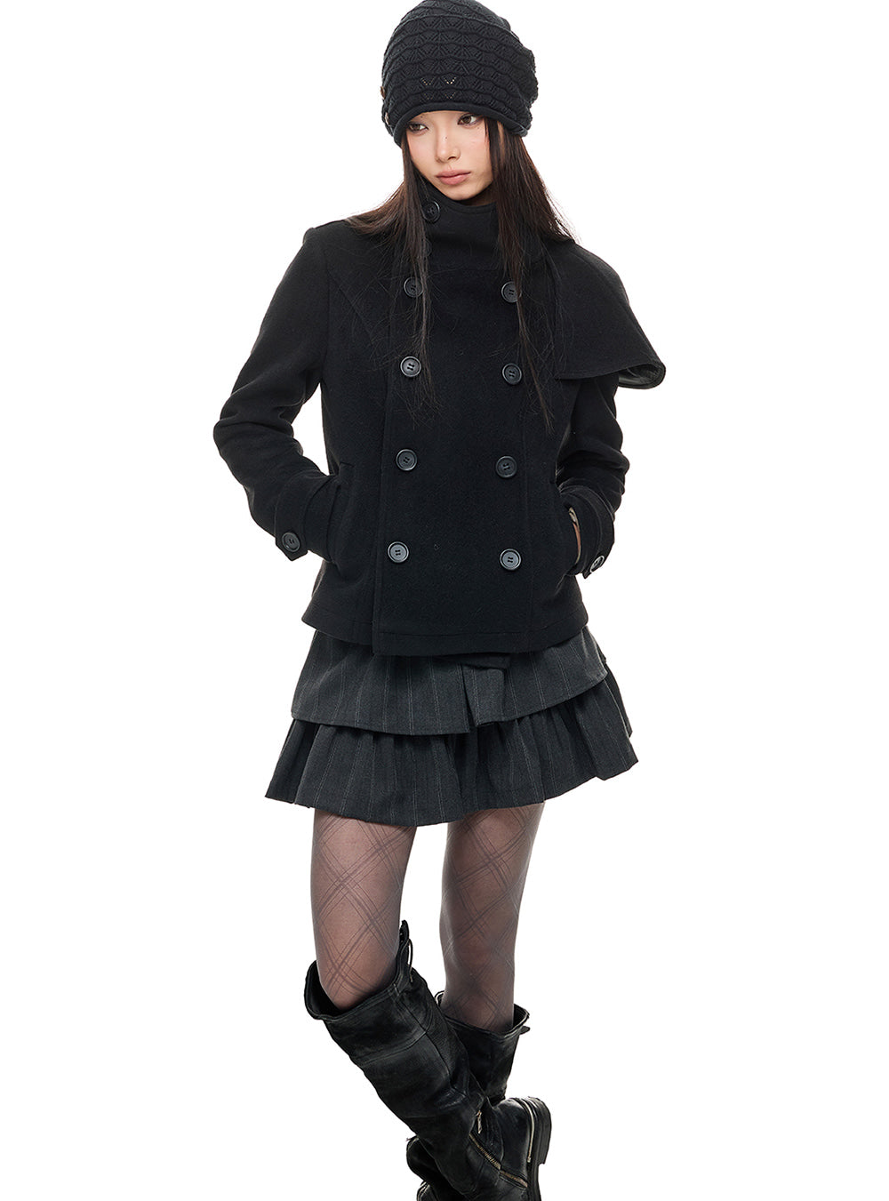 French Slim-Fit Short Wool Coat (2color)