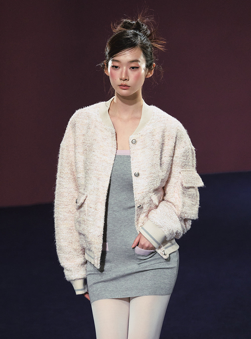 Pastel Knit Dress & Cardigan Set Up (2piece)