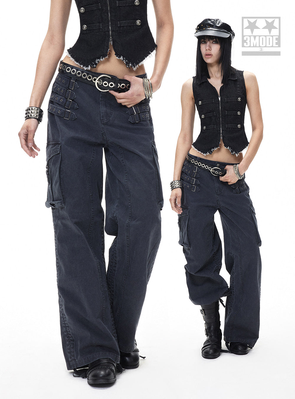 Obsidian Strap Cargo Wide Pants