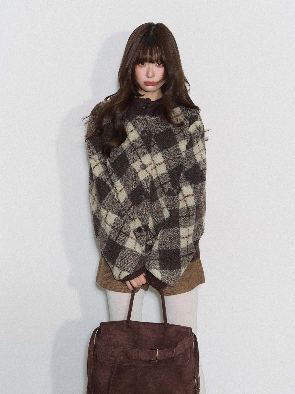 THELIGHT | PLAID KNIT SWEATER JACKET【ID:TN00098】
