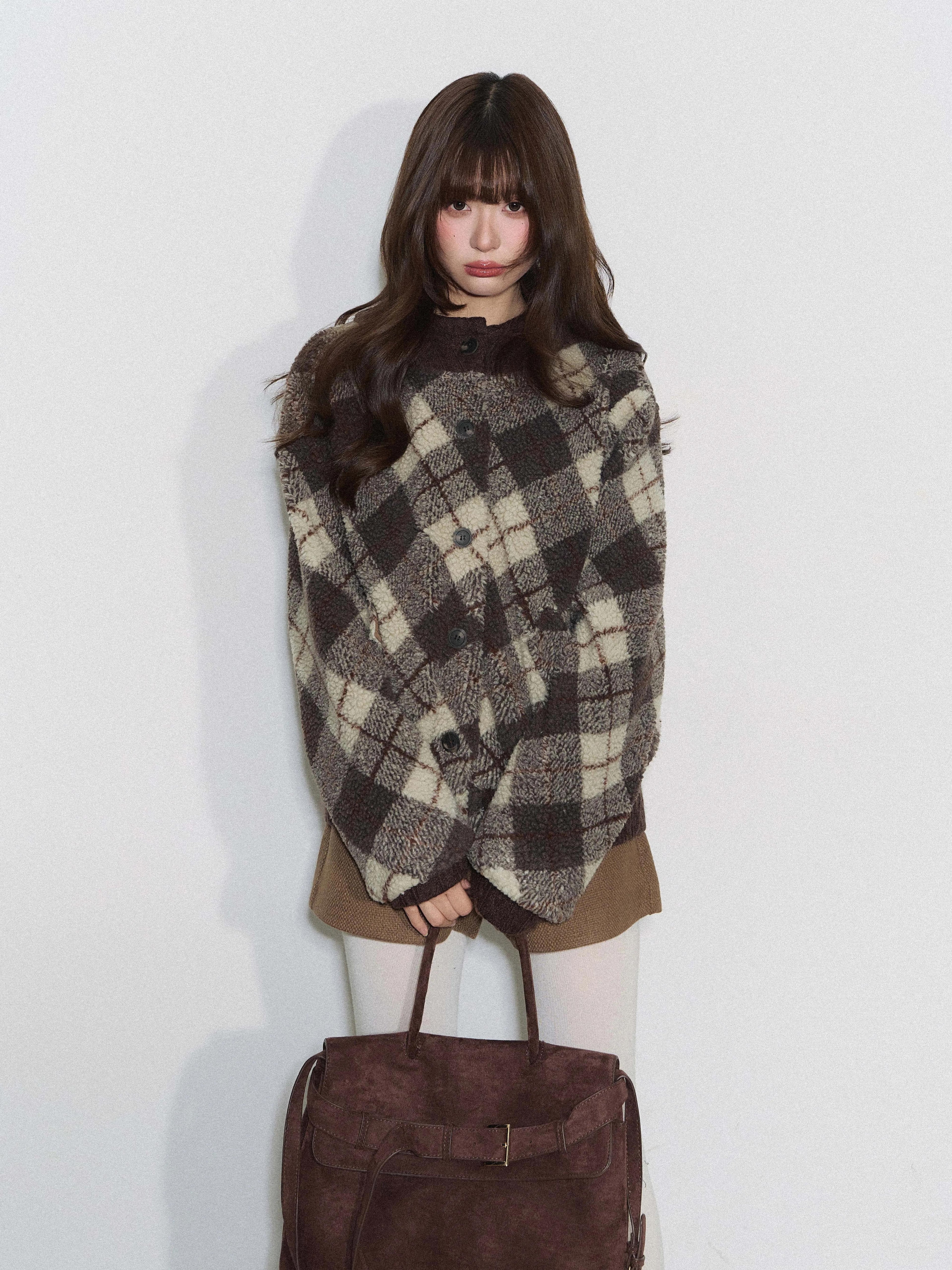 THELIGHT | PLAID KNIT SWEATER JACKET【ID:TN00098】