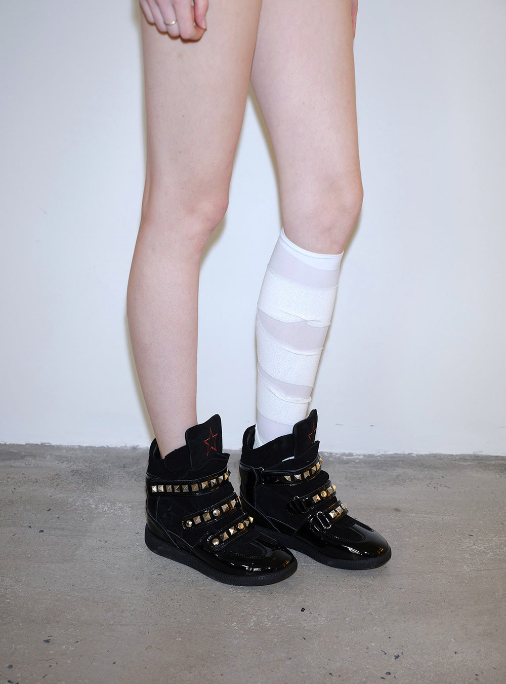 Black Star Studded Platform Shoes