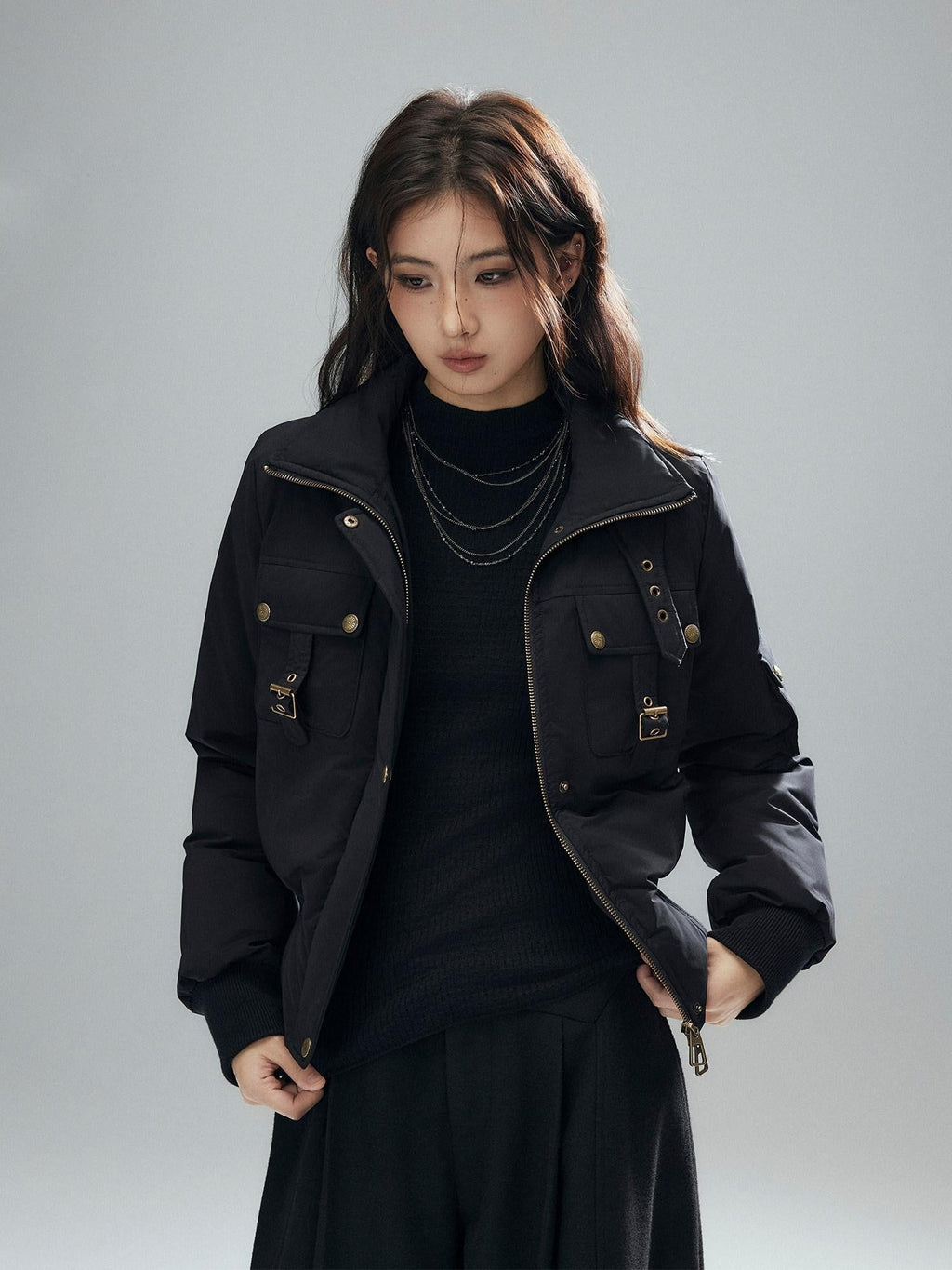 90 Percent White Duck Down Warm Casual Cinched Waist Women Everyday Down Jackets