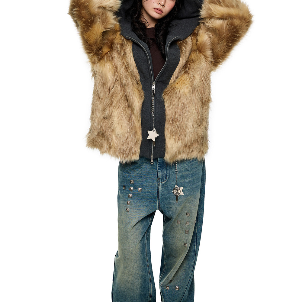 Driftwood Faux Fur Hooded Jacket