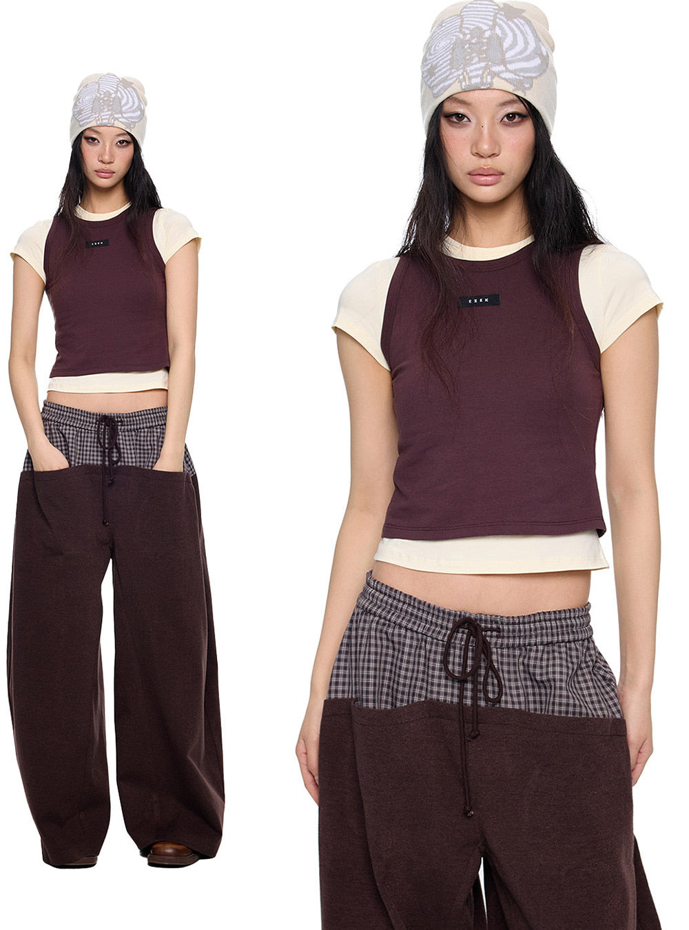 Two-Piece Layered Short Sleeve Top (3color)
