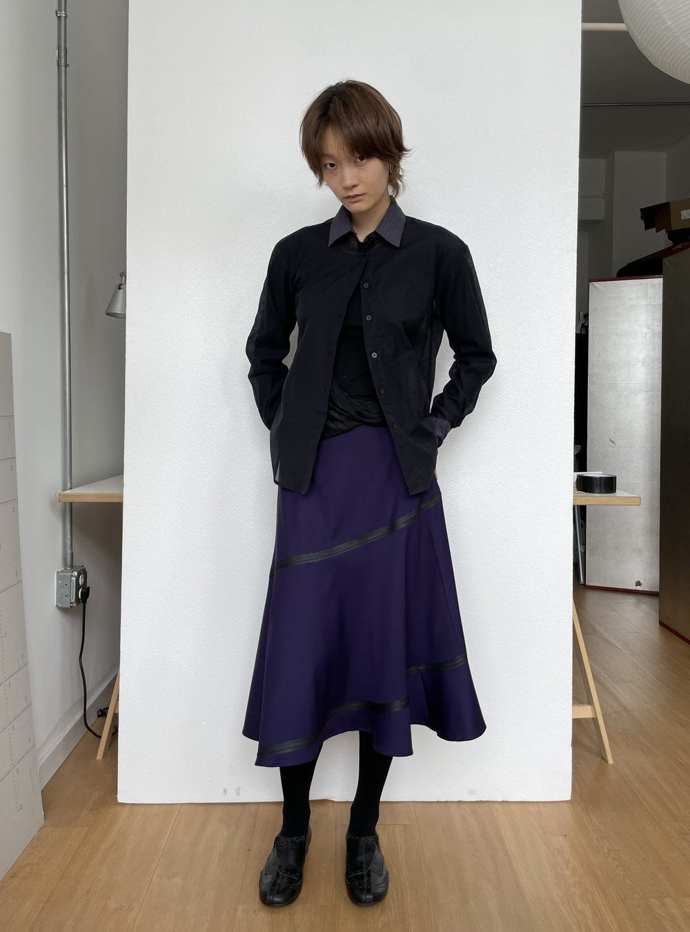 Bonded Spiral Flare Skirt