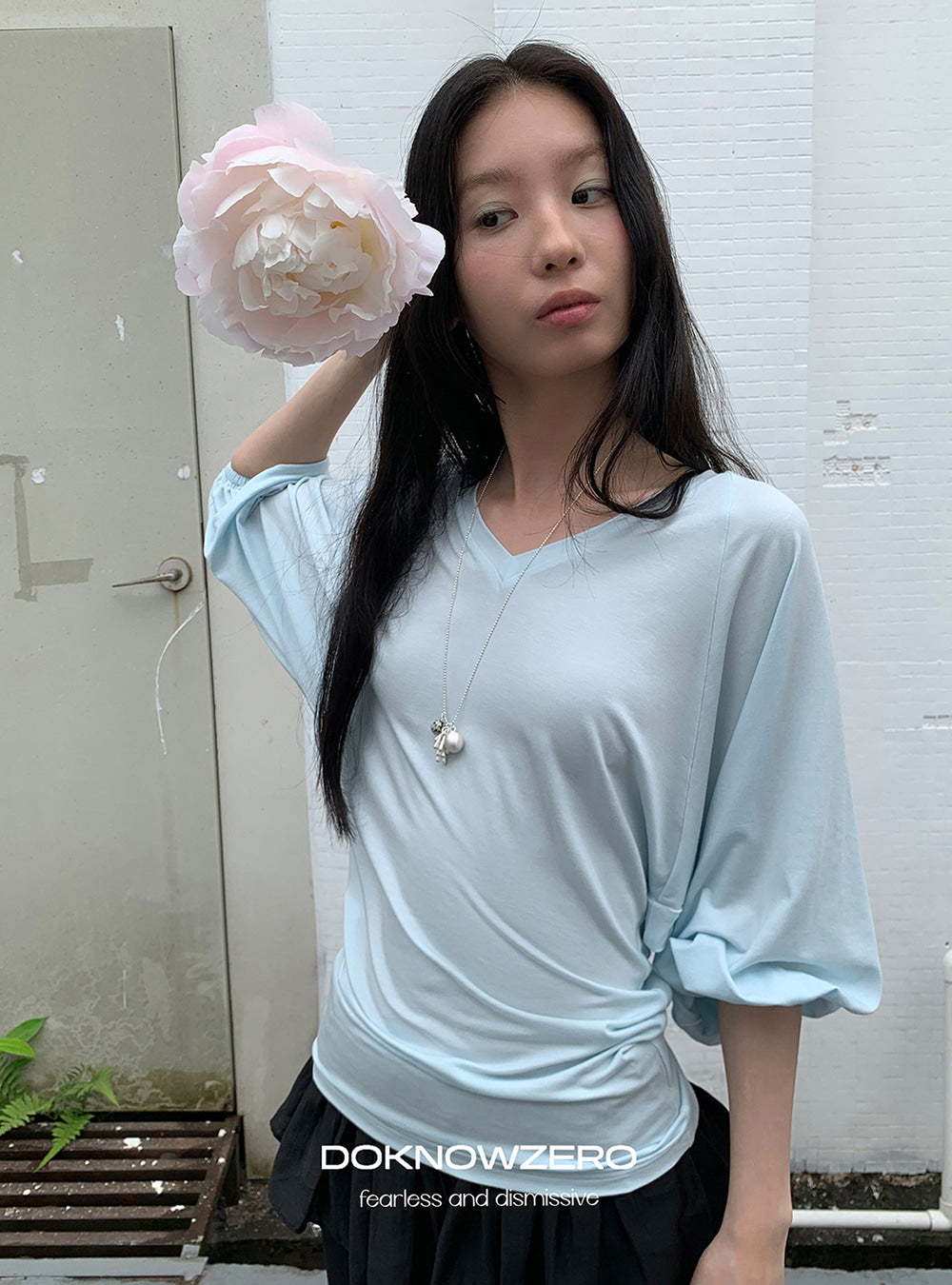 Misty Shirring Lantern Top (2color)