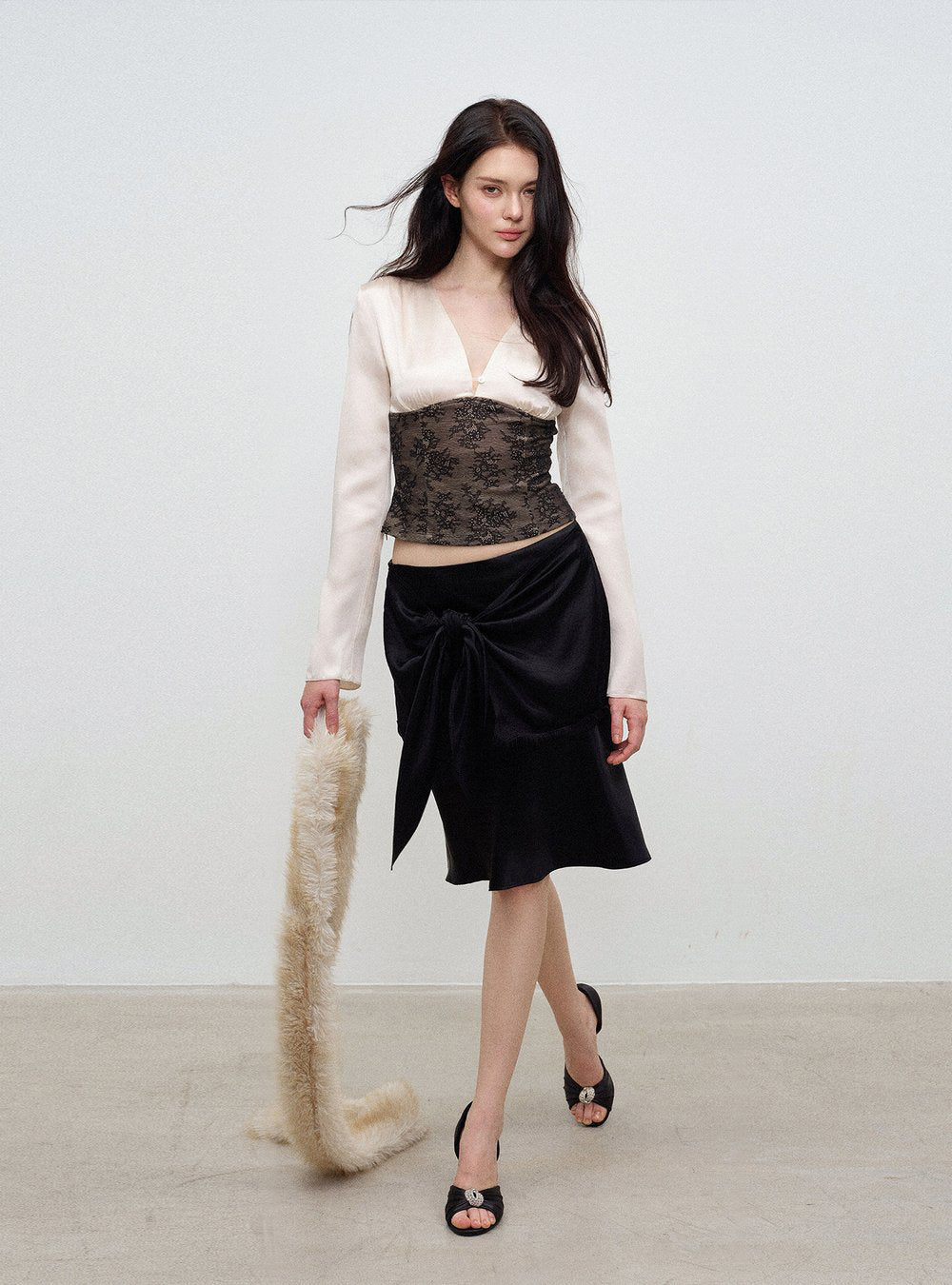 Acetate Wrap Mini Skirt
