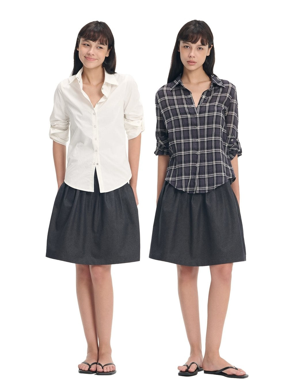 Ease Roll Sleeve Shirt (2color)