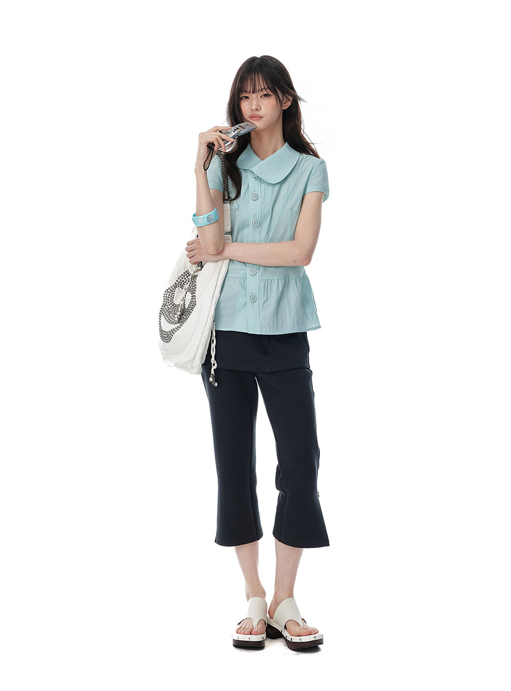 Apron Line Cropped Flare Pants (2color)