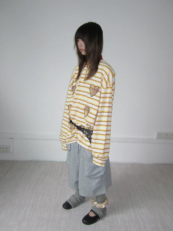 3months | 3D STRIPED DECORATIVE SWEATER【ID:TN00041】