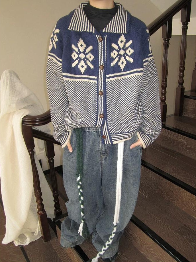 3months | RETRO LOOSE KNIT SWEATER JACKET【ID:TN00043】