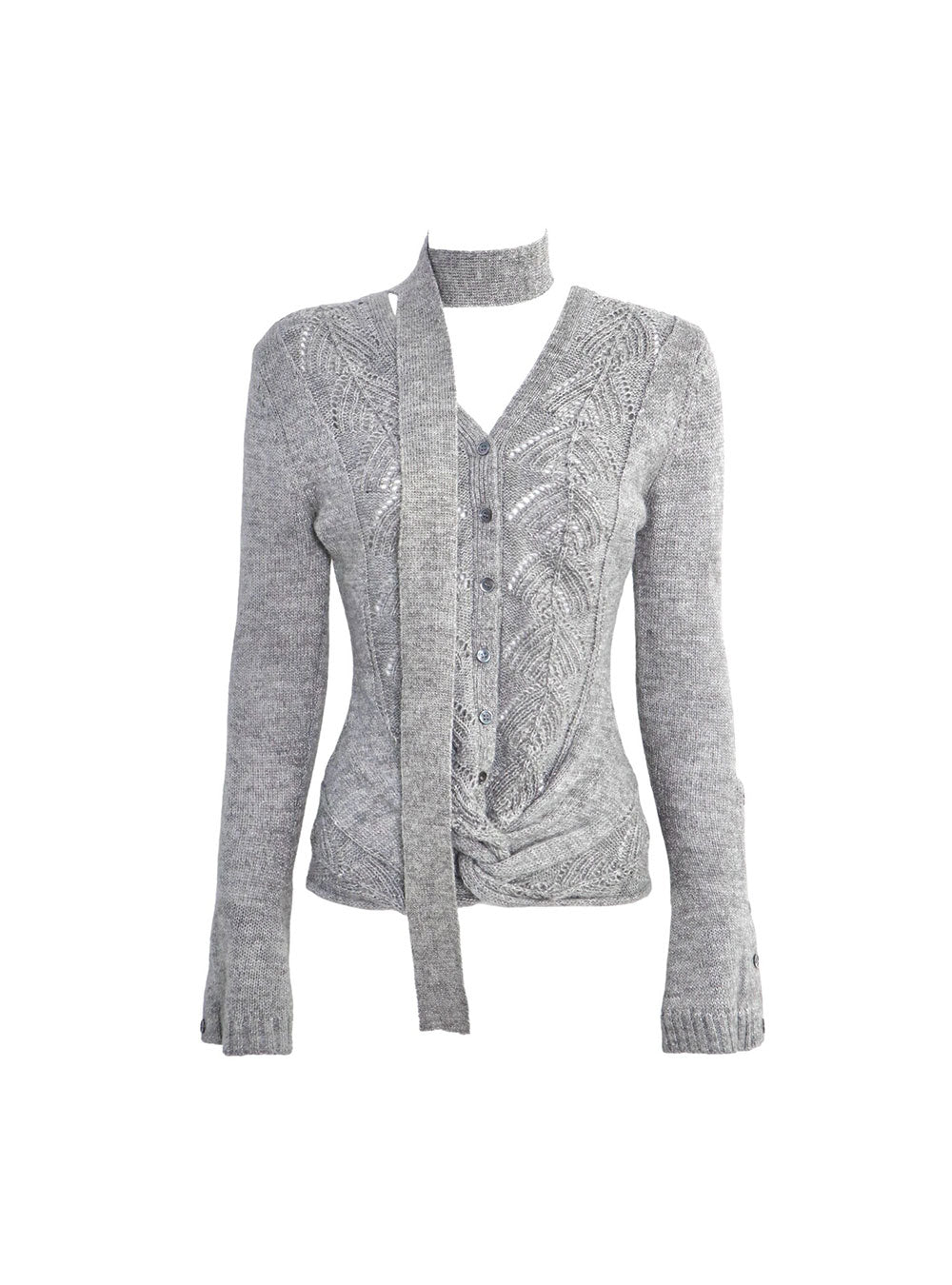 Twist Detail Knit Cardigan (2color)