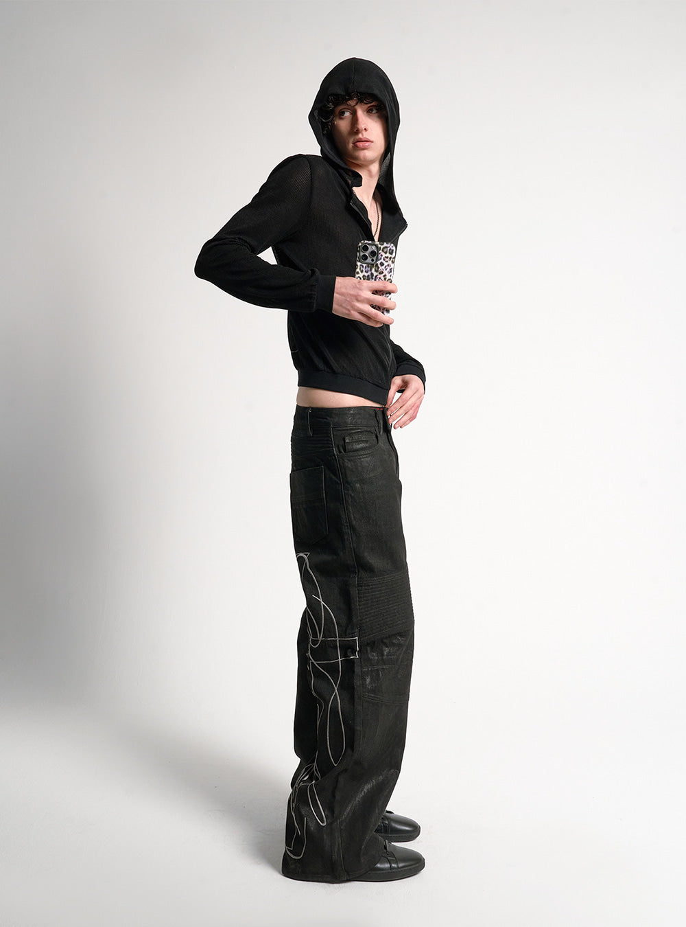 Obsidian Script Washed Pants