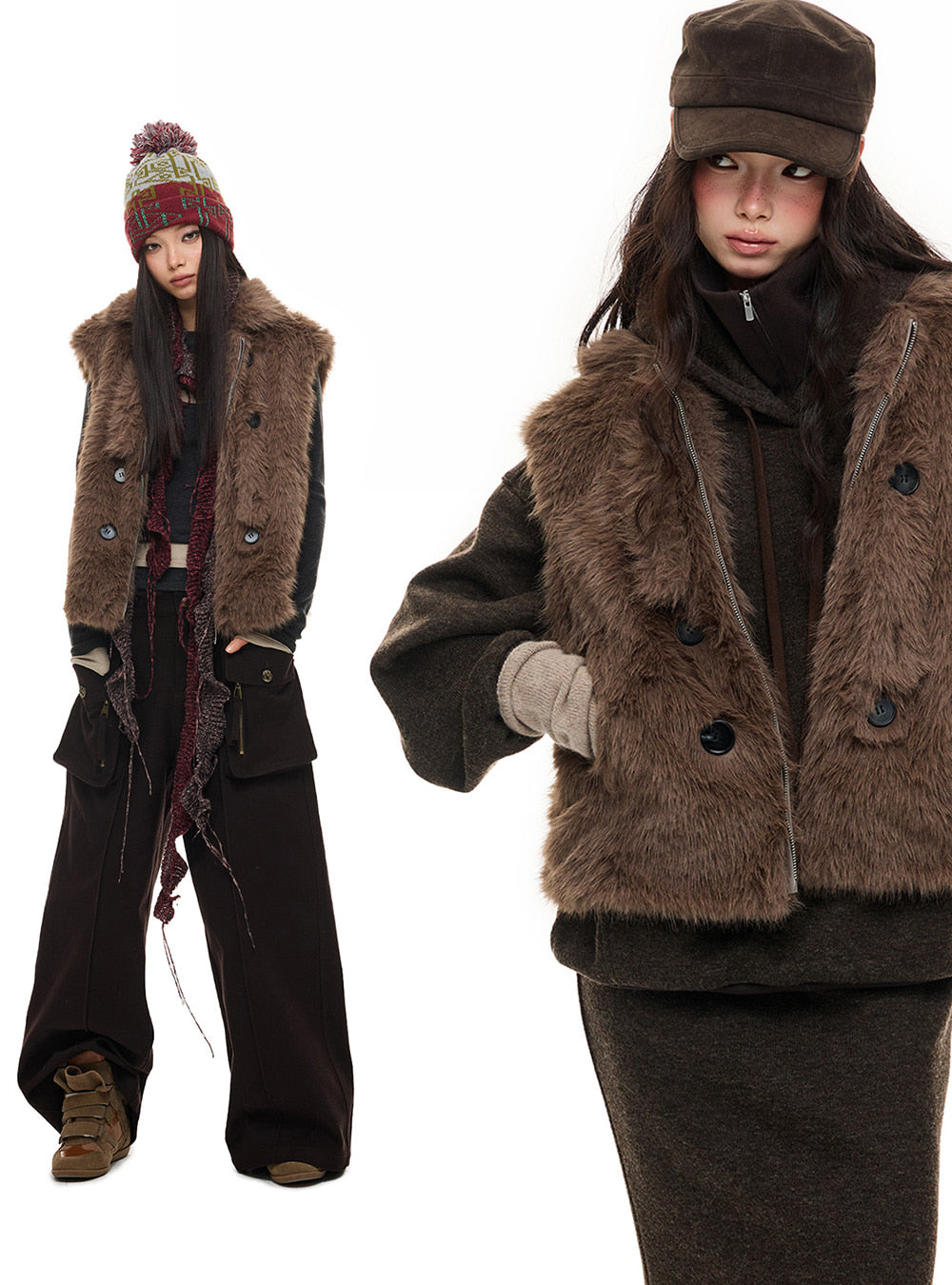Adjustable Plush Short Vest