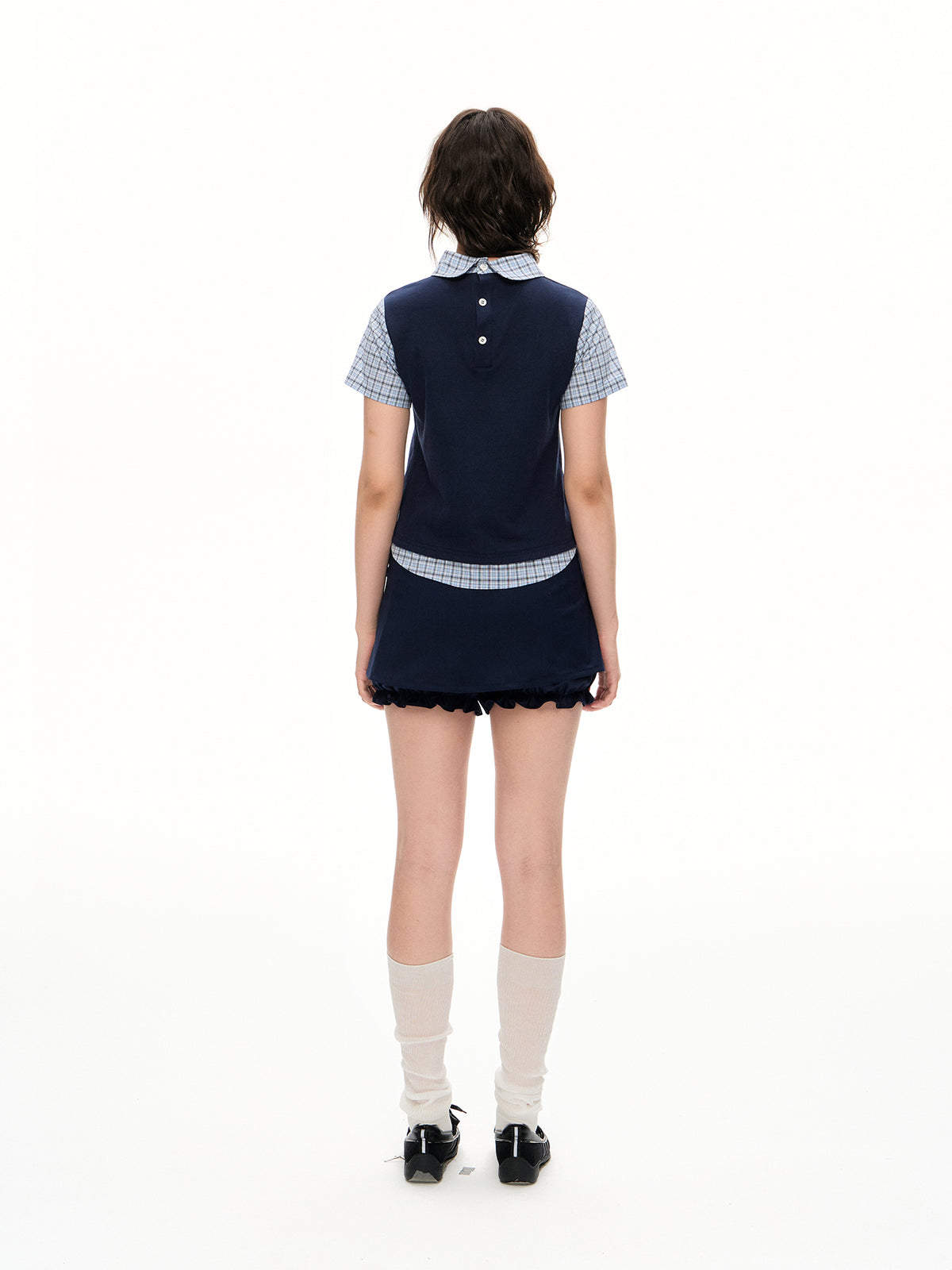 Romance Nanci Navy Fake Vest Shirt