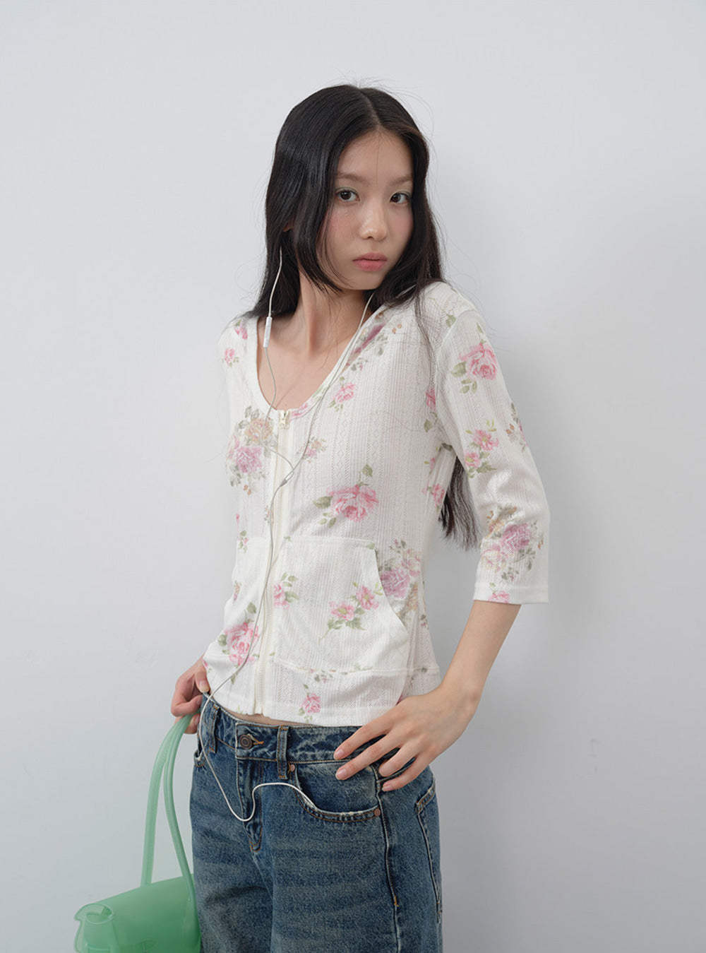 Rosebud Floral Hooded Cardigan