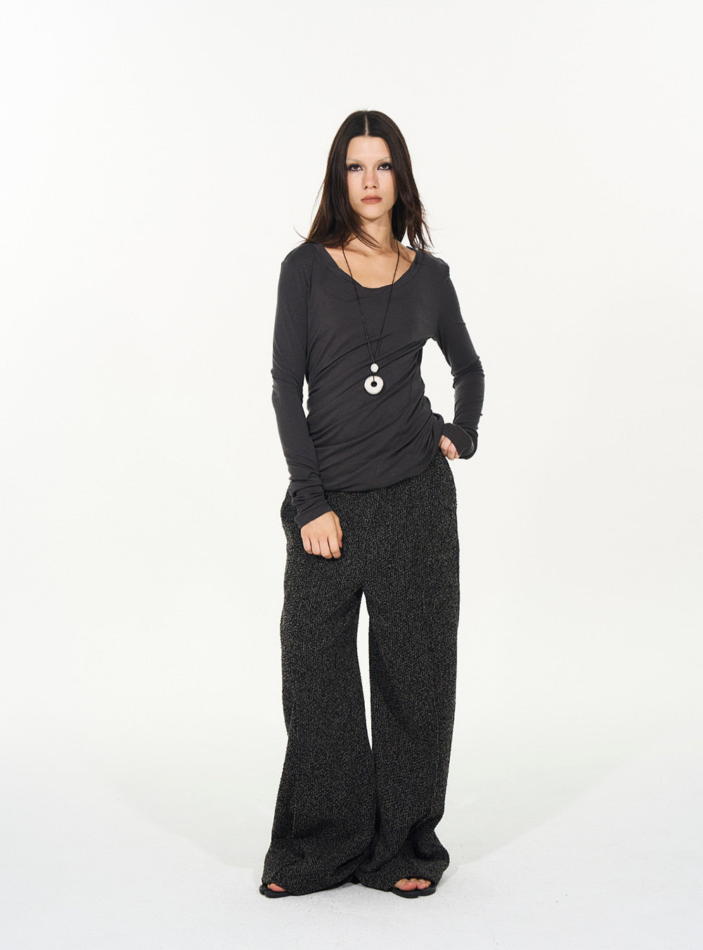 Twisted Tencel Wool Layered Knit Top (2color)