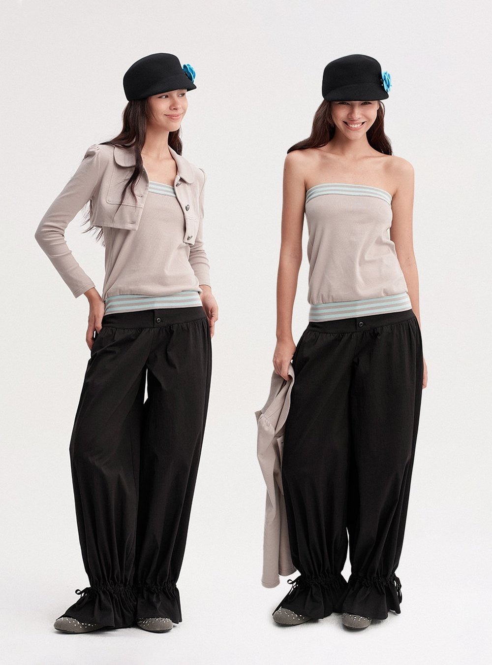 Mint Line Tube Top & Contour Bolero
