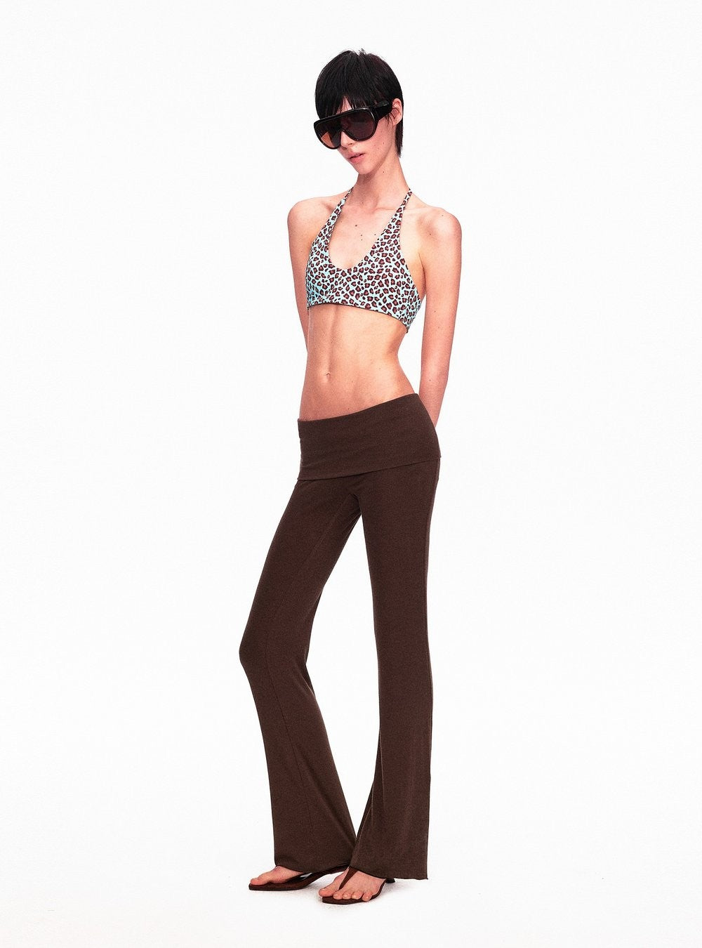 Aqua Leopard Halter Top
