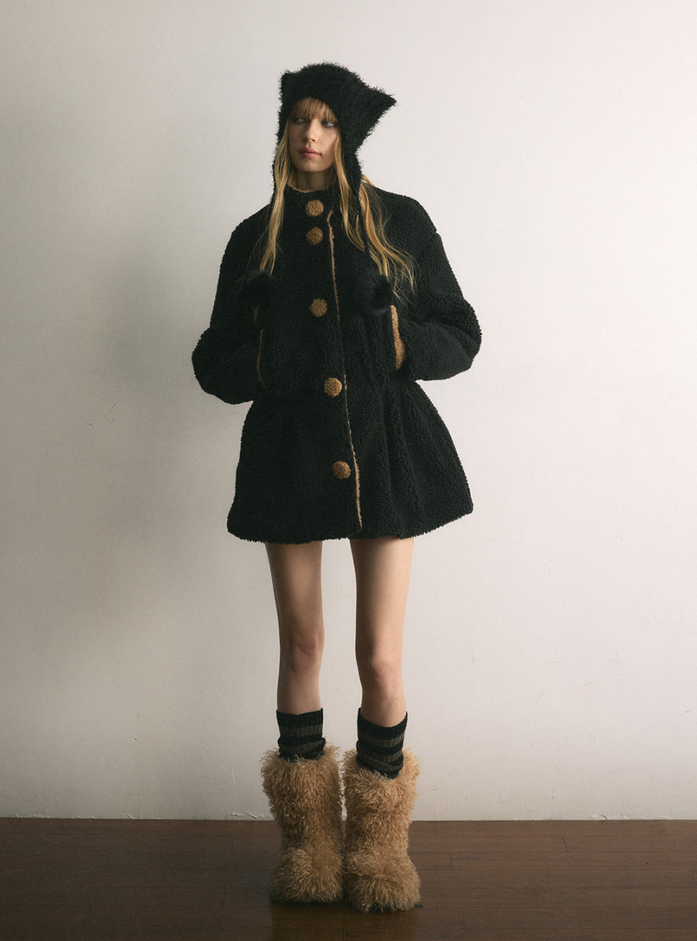 Warm Blend Button Fleece Coat