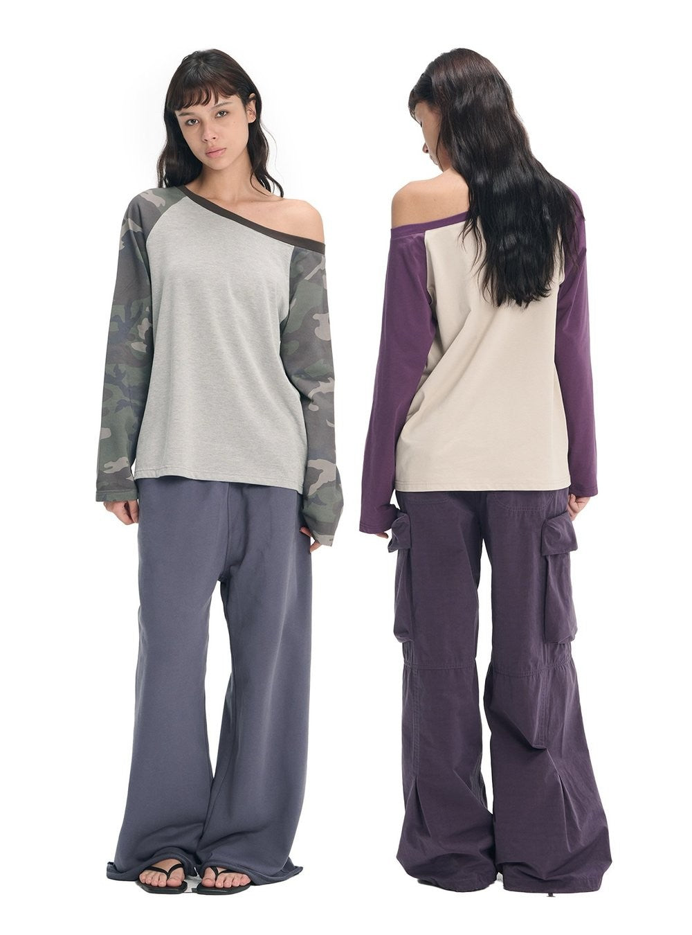 Asymmetric Raglan Top (2color)