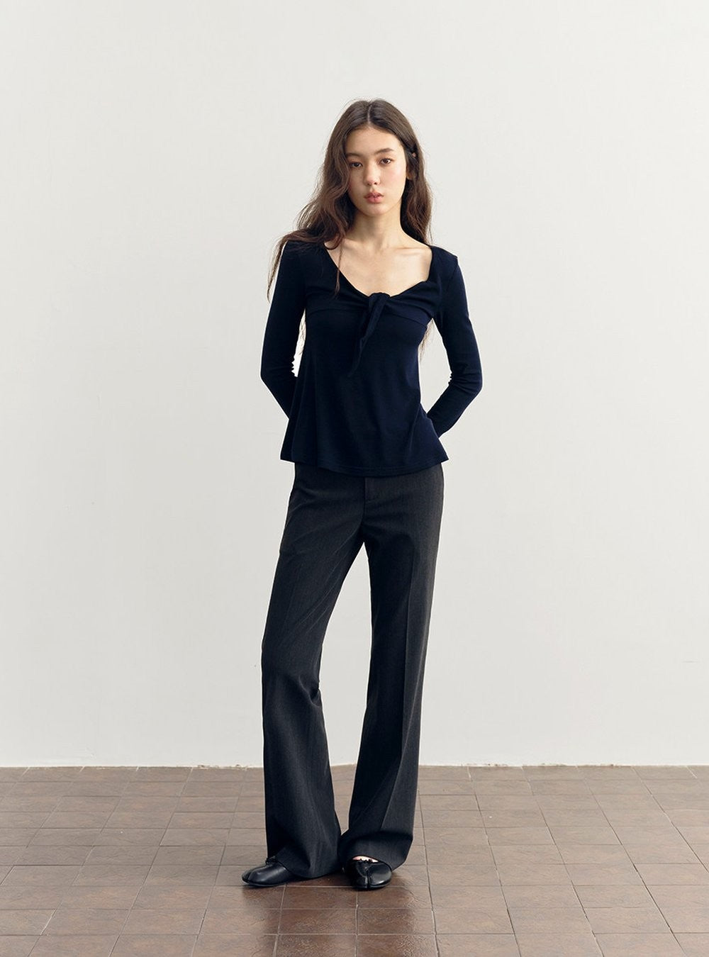 Low Waist Button Flare Pants