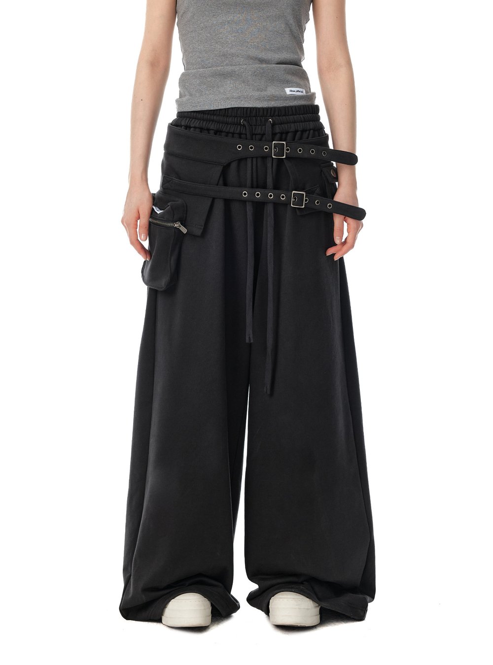 Detachable Pocket Wide Pants