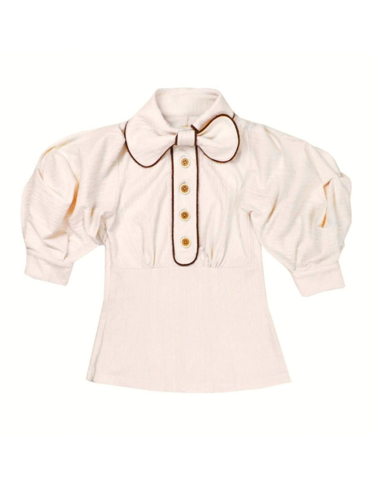 Slimming Cute Loose Folded Princess Short Sleeve Unisex Shape Retaining Blouses