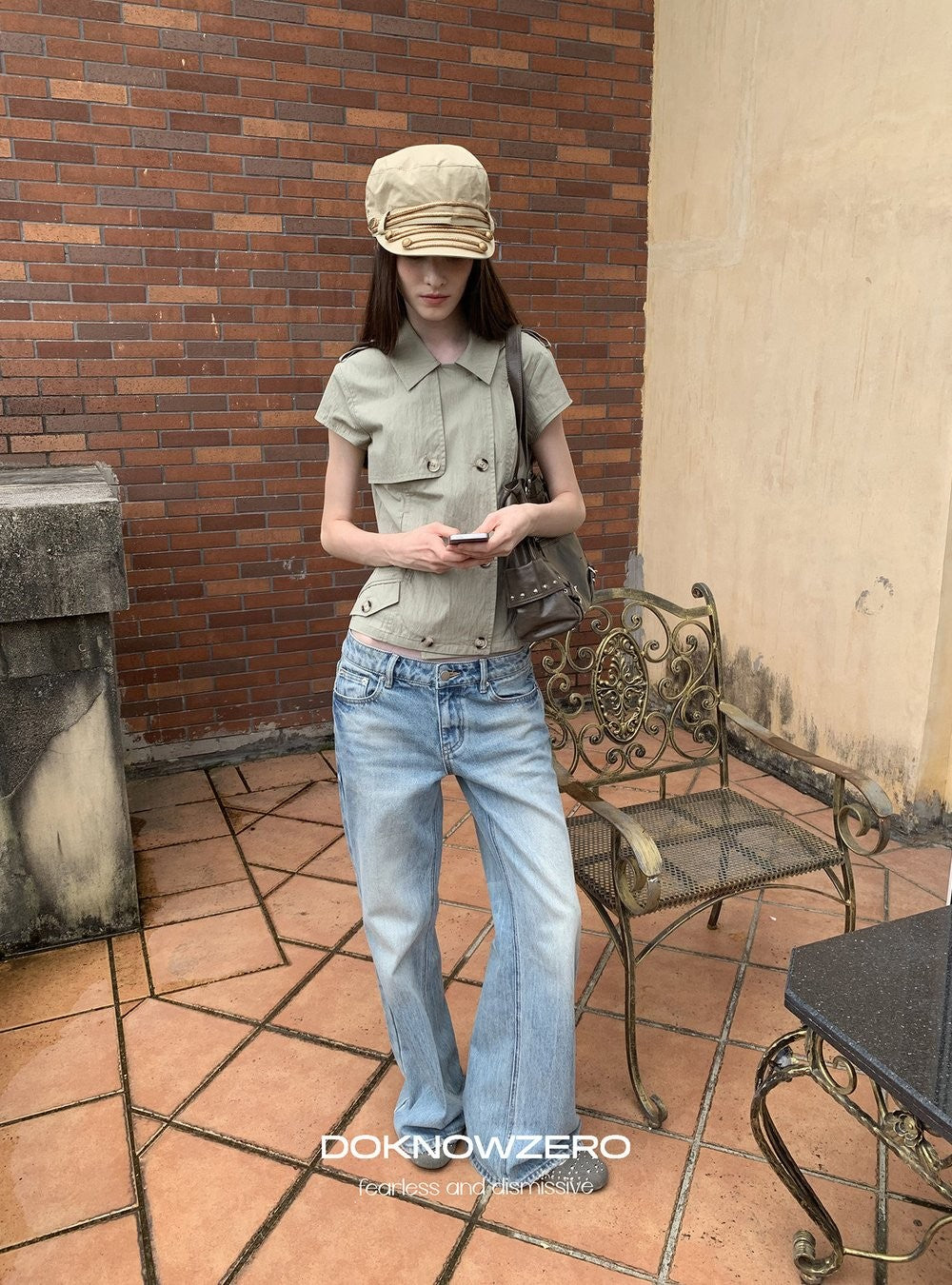 Blue Wash Flare Denim Pants