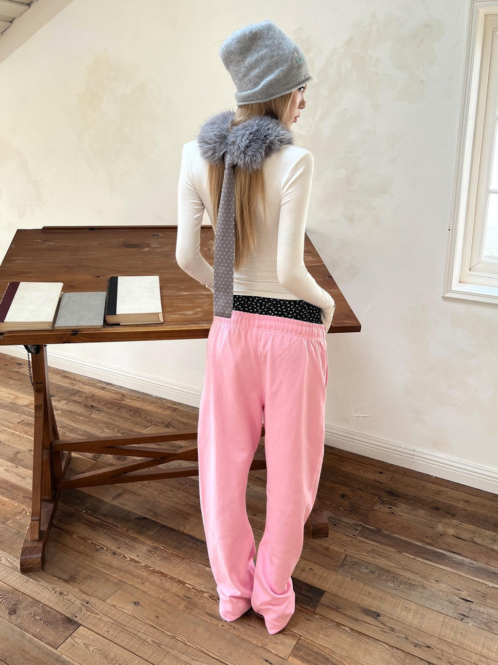 100 Percent Cotton Soft Comfort Casual Natural Waist Unisex Pink Straight Pants