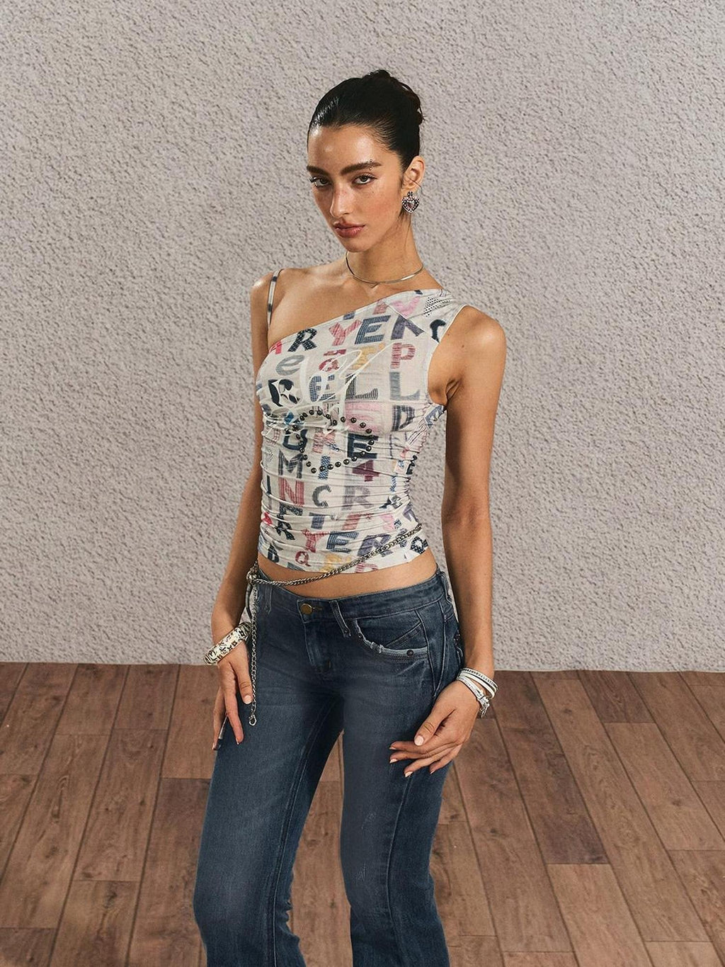 Original Backless Slim Fit Cropped Cotton Women Printed Letter Tank Tops