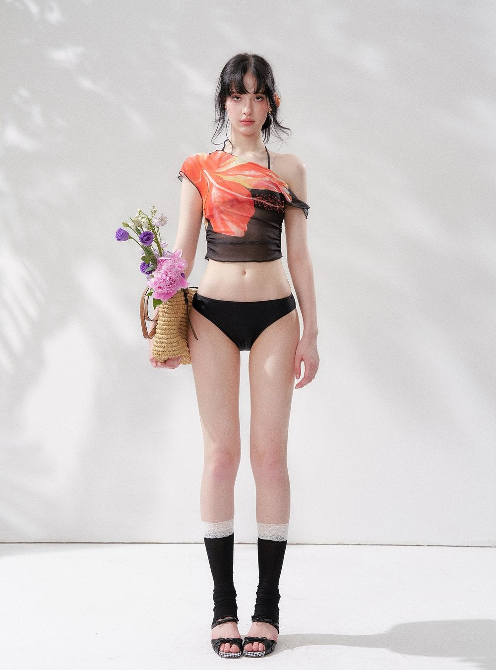 Tropical Bloom Mesh Swim Set (3Piece)