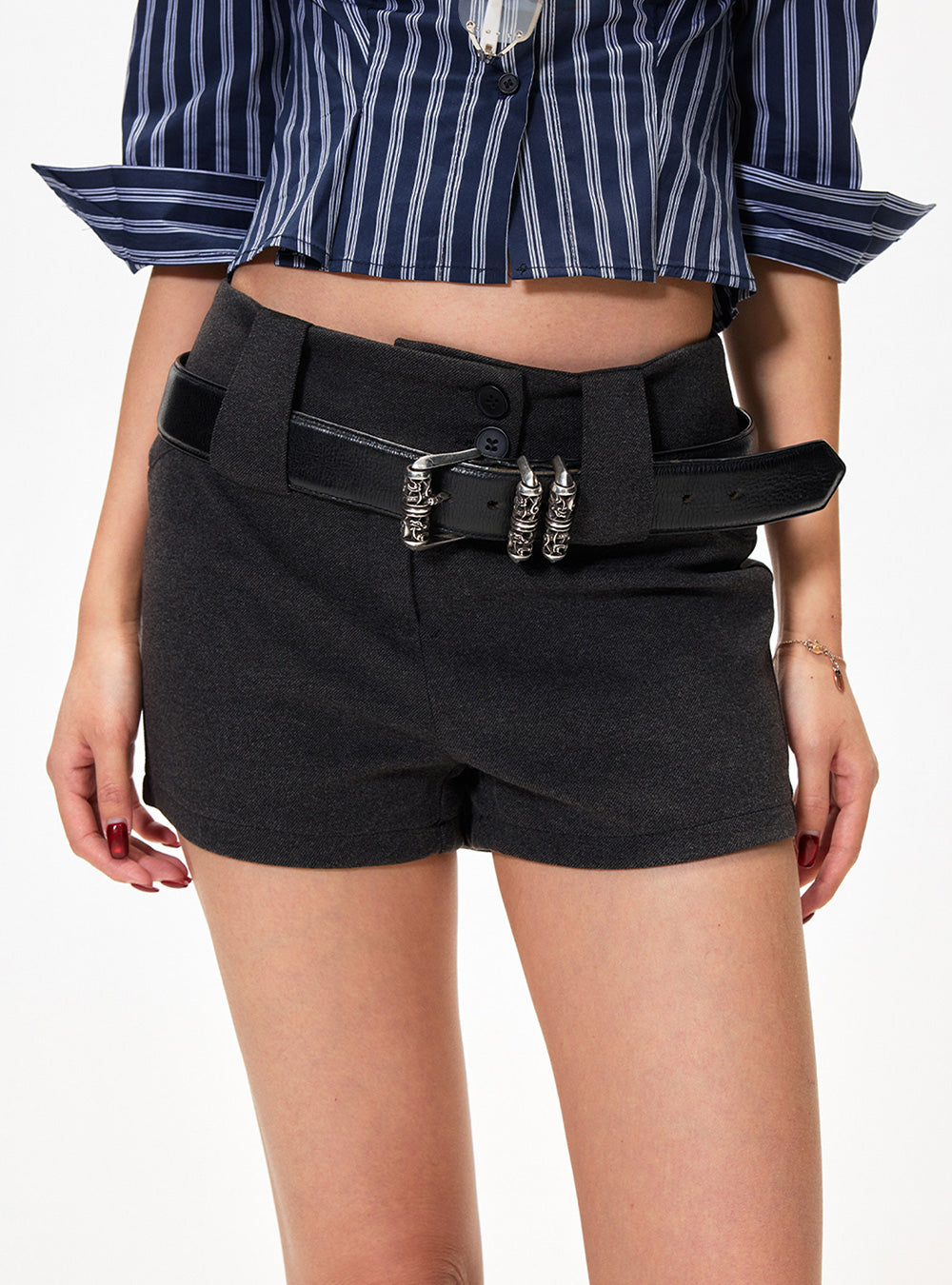 Center Buckle Micro Shorts
